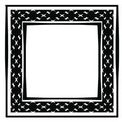 Decorative line art frames for design template. Elegant element for design in Eastern style, place for text. Black outline floral border. Lace vector illustration for invitations and greeting cards