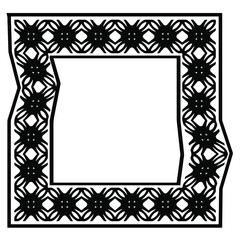 Decorative line art frames for design template. Elegant element for design in Eastern style, place for text. Black outline floral border. Lace vector illustration for invitations and greeting cards