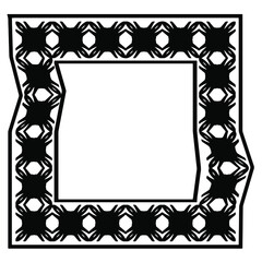 Decorative line art frames for design template. Elegant element for design in Eastern style, place for text. Black outline floral border. Lace vector illustration for invitations and greeting cards