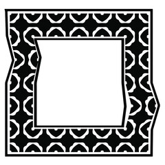 Decorative line art frames for design template. Elegant element for design in Eastern style, place for text. Black outline floral border. Lace vector illustration for invitations and greeting cards