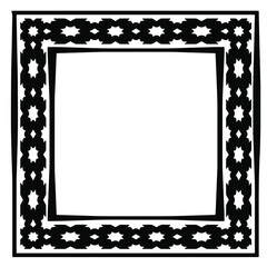 Decorative line art frames for design template. Elegant element for design in Eastern style, place for text. Black outline floral border. Lace vector illustration for invitations and greeting cards