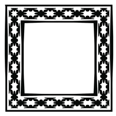 Decorative line art frames for design template. Elegant element for design in Eastern style, place for text. Black outline floral border. Lace vector illustration for invitations and greeting cards