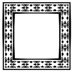 Decorative line art frames for design template. Elegant element for design in Eastern style, place for text. Black outline floral border. Lace vector illustration for invitations and greeting cards