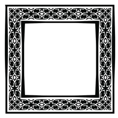 Decorative line art frames for design template. Elegant element for design in Eastern style, place for text. Black outline floral border. Lace vector illustration for invitations and greeting cards