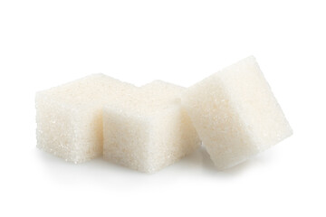 Cubes of sugar isolated on white