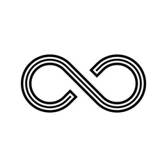 Infinity icon vector set. Mobius loop shape illustration sign collection. unlimited symbol. forever logo.
