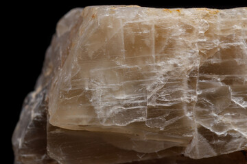 Macro mineral stone Moonstone a black background