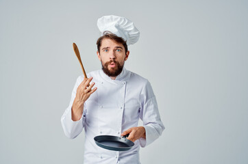 male chef kitchenware cooking service job