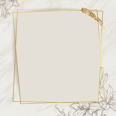 Gold floral frame with brush stoke