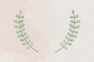 Green leafy wreath badge illustration