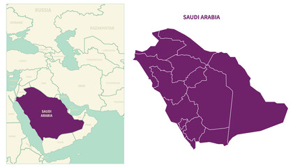 Saudi arabia map. map of Saudi arabia and neighboring countries.