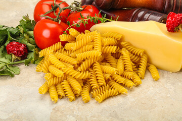 Italian pasta - raw Girandole for cooking