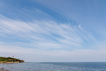 Sky with white clouds over the sea landscape