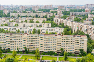 Obraz premium Residential area Saint Petersburg on a summer day.