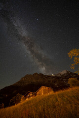 A shot of the Milky Way rising above the Eiger in Grindelwald, Switzerland.