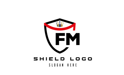 FM king shield latter logo vector