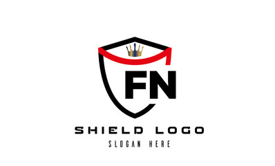 FN king shield latter logo vector