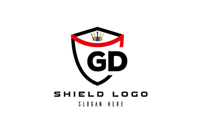 GD king shield latter logo vector