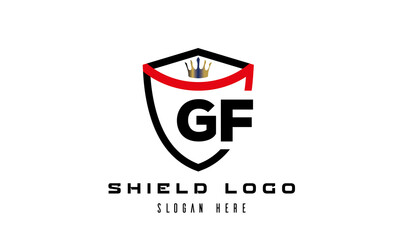 GF king shield latter logo vector