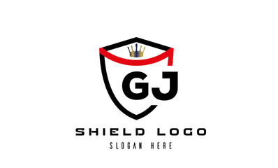 GJ king shield latter logo vector