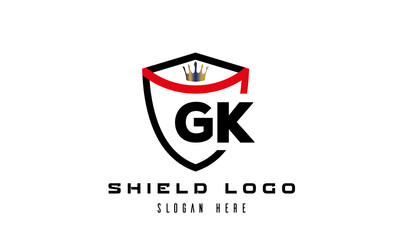 GK king shield latter logo vector
