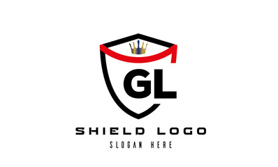 GL king shield latter logo vector