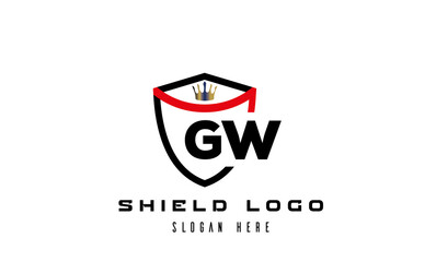 GW king shield latter logo vector