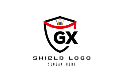 GX king shield latter logo vector