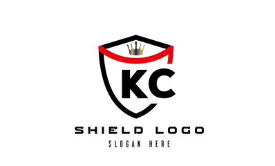 KC king shield latter logo vector