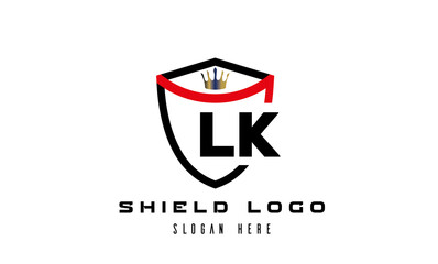 LK king shield latter logo vector