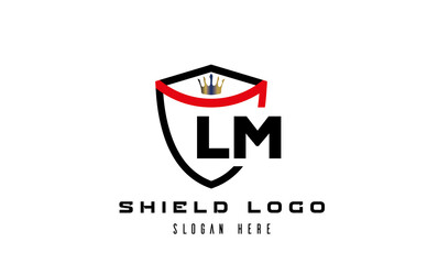 LM king shield latter logo vector