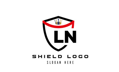 LN king shield latter logo vector