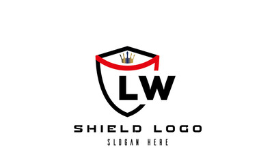 Obraz premium LW king shield latter logo vector