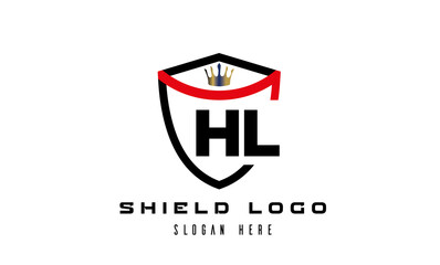 HL king shield latter logo vector