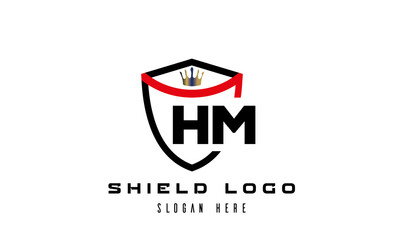 HM king shield latter logo vector