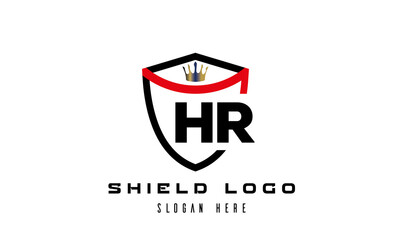 HR king shield latter logo vector