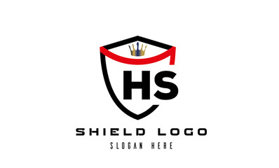 HS king shield latter logo vector
