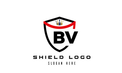 BV king shield latter logo vector