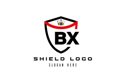 BX king shield latter logo vector
