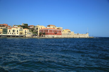 Fototapeta na wymiar Landmarks of Greece - beautiful venetian town Chania in Crete island. High quality photo