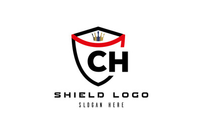 CH king shield latter logo vector