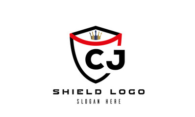 CJ king shield latter logo vector