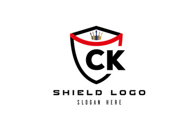 CK king shield latter logo vector