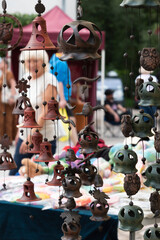 Fototapeta premium Homemade things on street market.