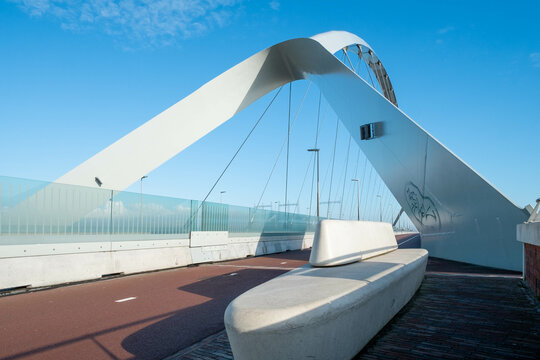 The city bridge in Nijmegen is also called the Crossing in memory of the crossing of the Allies at this place in 1944, Gelderland province, The Netherlands