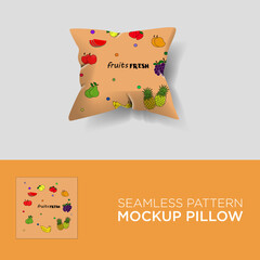 seamless pattern with pillow mockup vector