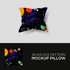 seamless pattern with pillow mockup vector
