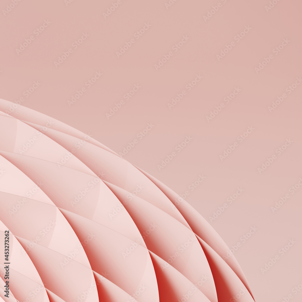 Poster minimal abstract background for product presentation. pink paper honeycomb on pink background. 3d re