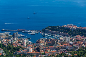 Côte méditerranéenne entre La Turbie et Nice sur la Côte d'Azur en France.	
