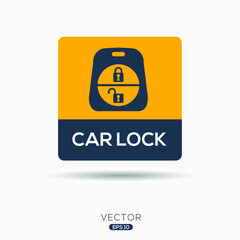 Creative (car lock) Icon ,Vector sign.